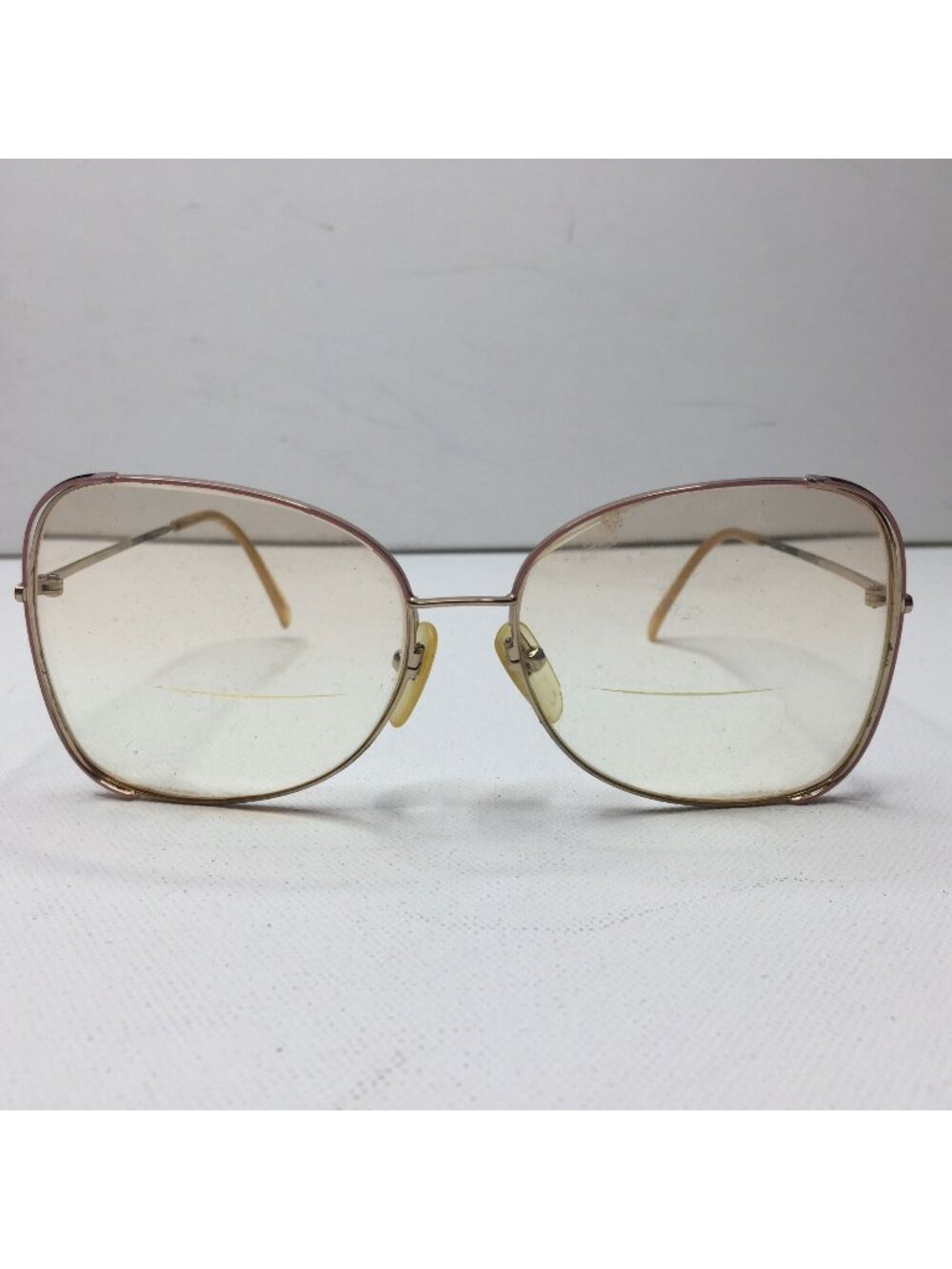 Nikon Womens 1980s Frame Only Glasses Yellow Brown NK 6404 Embossed Case